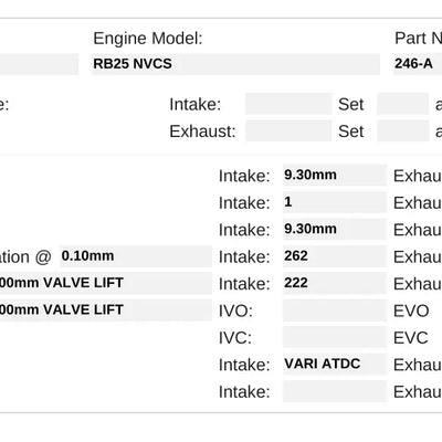 Kelford Cams Nissan RB25DET NVCS R33 Camshafts - 246-A