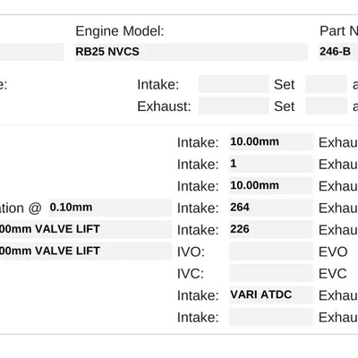 Kelford Cams Nissan RB25DET NVCS R33 Camshafts - 246-B