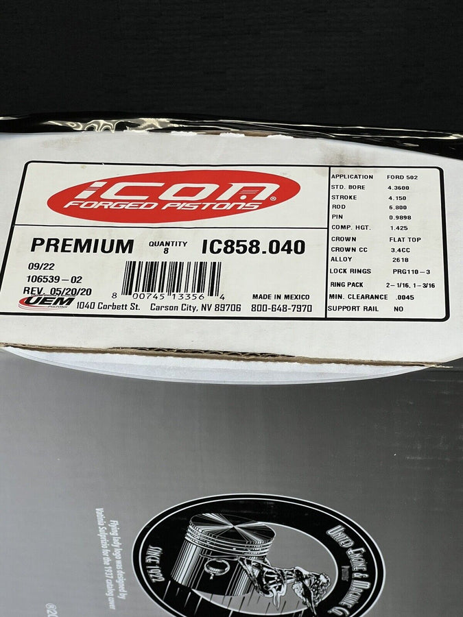 Icon Piston Set IC857.040; 4.400