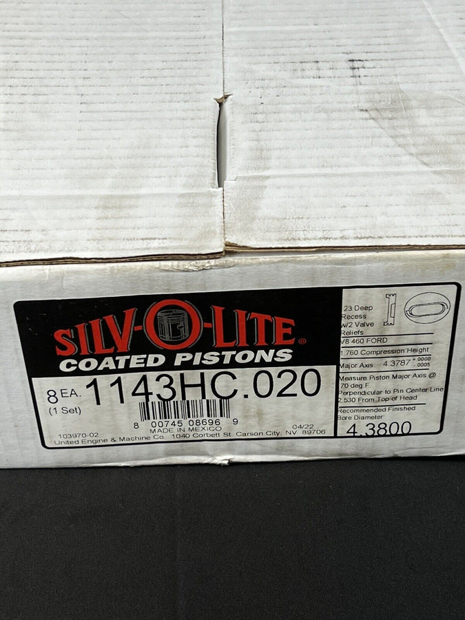 Ford 460 BBF Silvolite Piston Set 1143HC.020 4.380