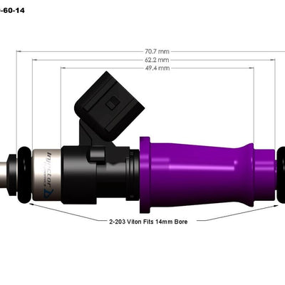 ID1300-XDS Set of 6 Fuel Injectors 1300.60.14.14-O.6 Nissan GTR R35 V1 T1 Rails