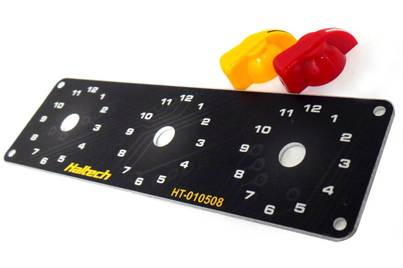 Haltech HT-010508 Triple Switch Panel Only - includes Yellow & Red knobs