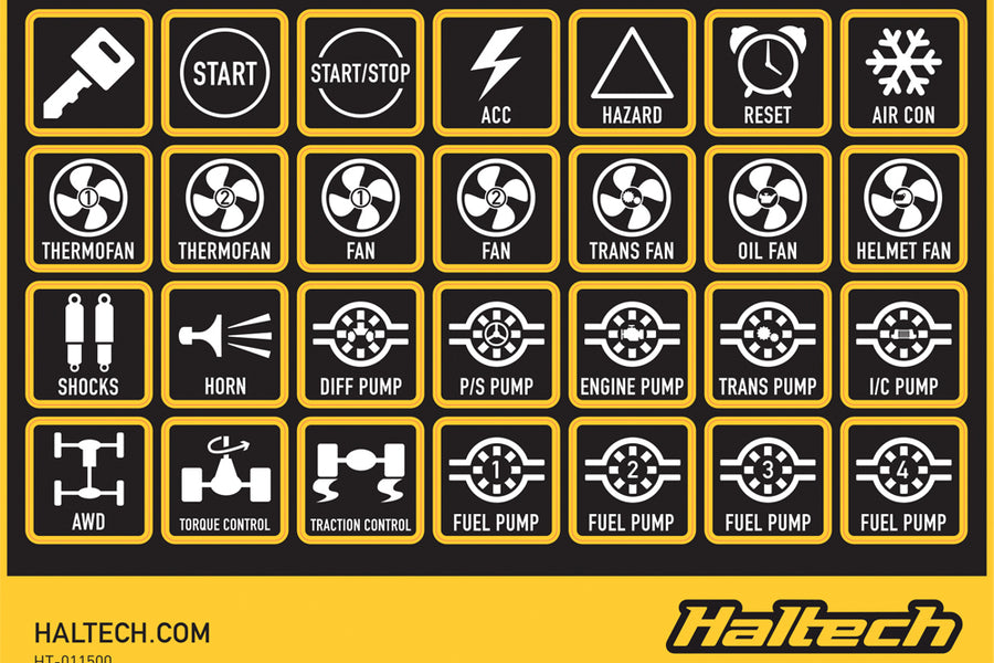 Haltech HT-011500 Haltech Keypad Label Set