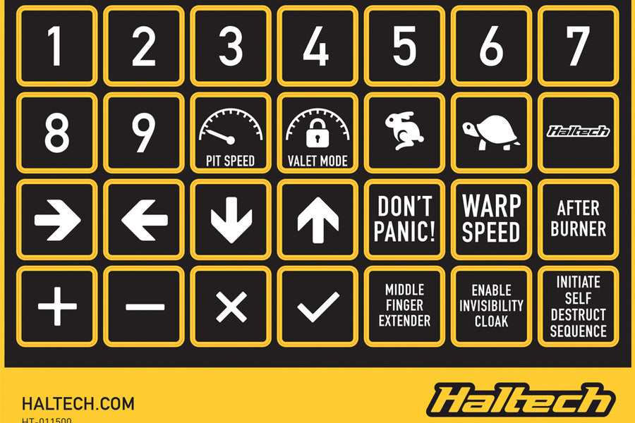 Haltech HT-011500 Haltech Keypad Label Set