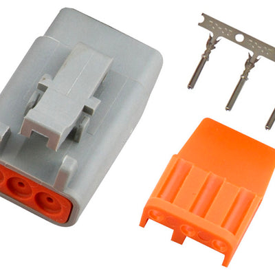 Haltech HT-031001 Plug and Pins Only - Male Deutsch DTM-3 Connector (7.5 Amp)