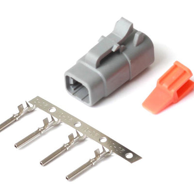 Haltech HT-031002 Plug and Pins Only - Male Deutsch DTM-4 Connector (7.5 Amp)