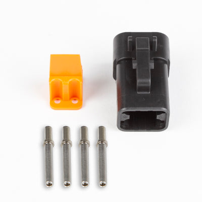 Haltech HT-031201 Plug and pins only Male Deutsch DTP-06-4S Black connector (25A