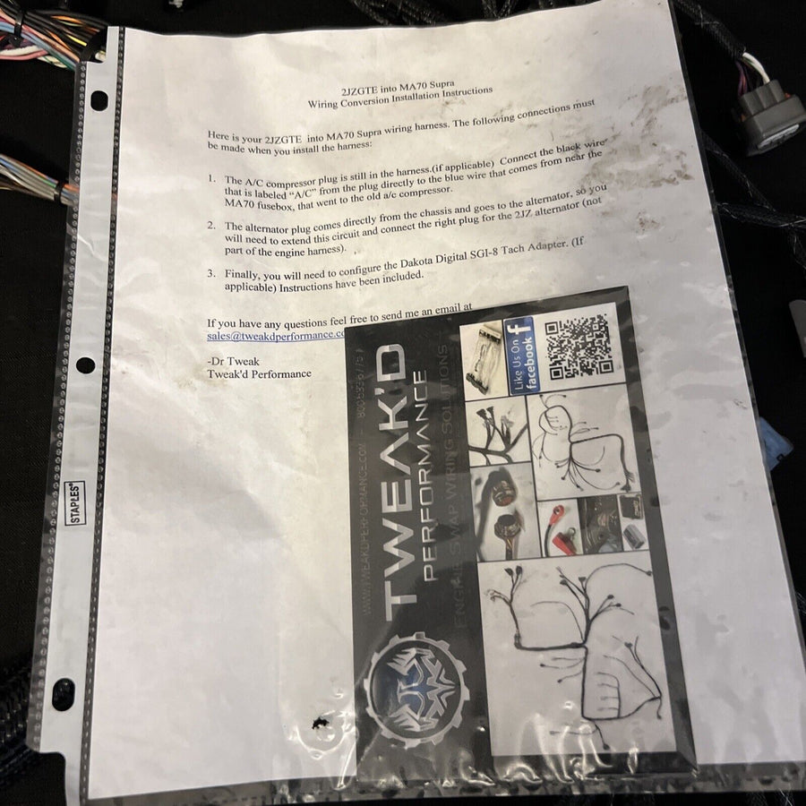 Tweak Performance Engine Harness 1JZ-GTE and 2JZ-GTE Engine into a MA70 MK3